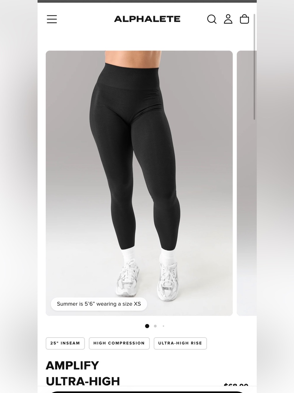 Alphalete Amplify Ultra-High Rise Legging Medium Black